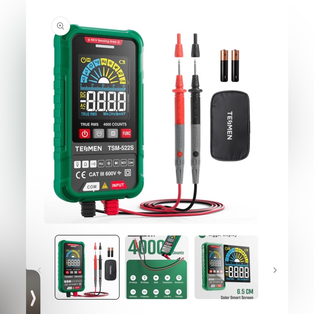 TEKMEN TSM-522S Digital Multimeter in Green and Black